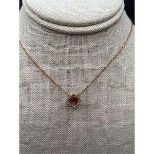 Swarovski Sparkling Dance Necklace Red Crystal Gold Chain Una Gift Idea